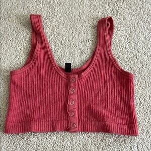 Urban outfitters pink/red Ribbed Crop Top